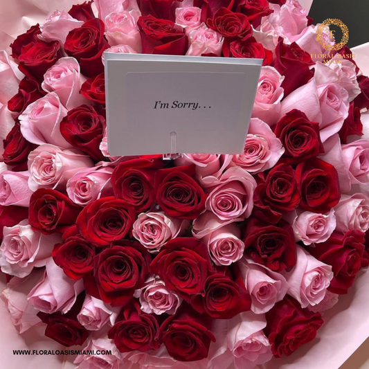 I'm Sorry Red & Pink bouquet