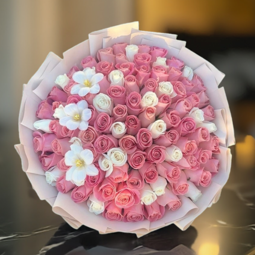 Pink Roses Oasis Pure Heart, Pink Roses – Floral Oasis Miami
