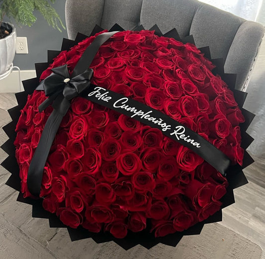 Happy Birthday Queen Red Rose Bouquet